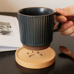 ins風杯墊創意小熊掌日式木質杯墊馬克杯茶杯咖啡杯隔熱墊圓形碟