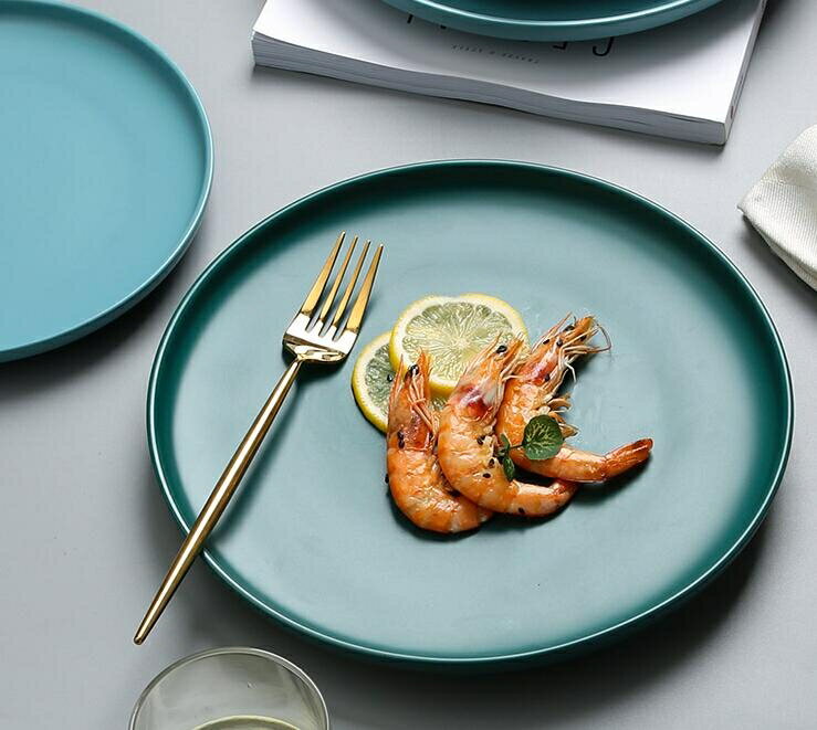 西餐盤 ins盤子北歐西餐盤牛排盤家用 創意菜盤早餐平盤套裝陶瓷網紅餐具