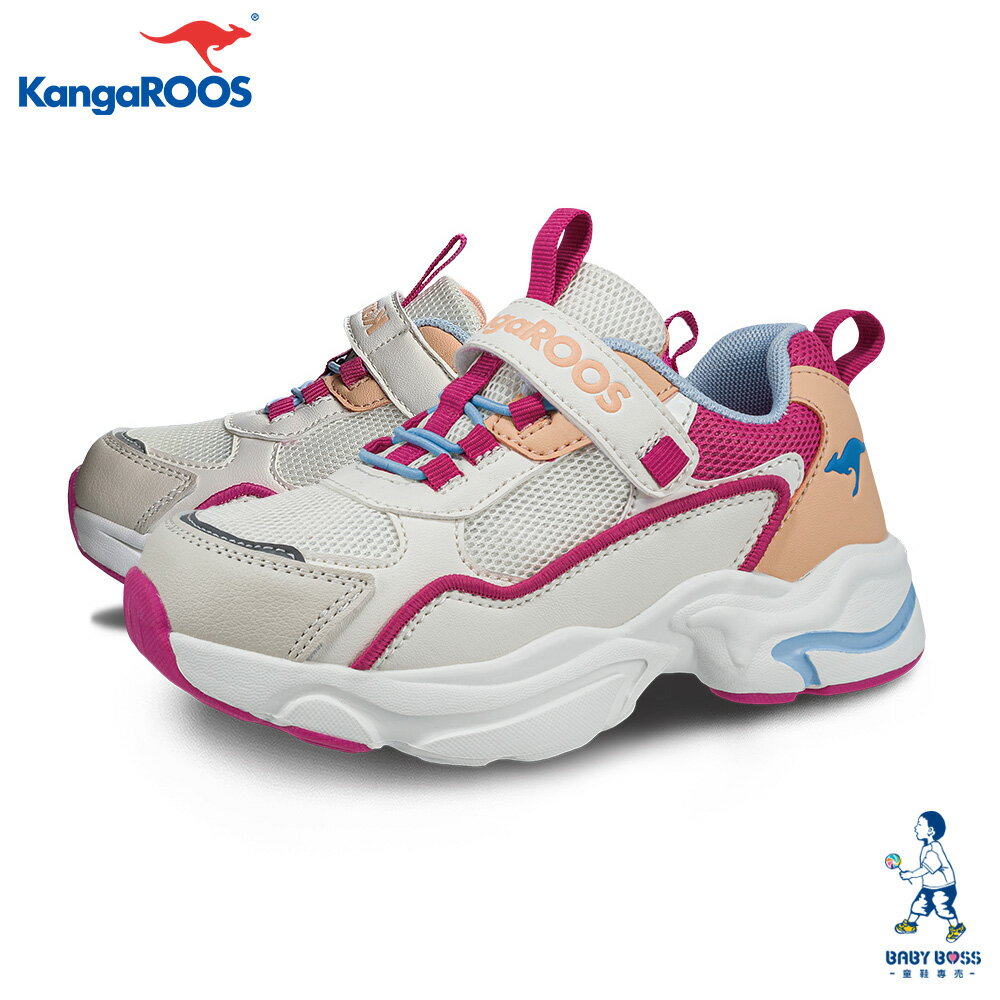 【正品發票出貨】KangaROOS美國袋鼠鞋FUSION 2復古老爹童鞋 運動鞋 休閒鞋 (白桃橘-KK32321)