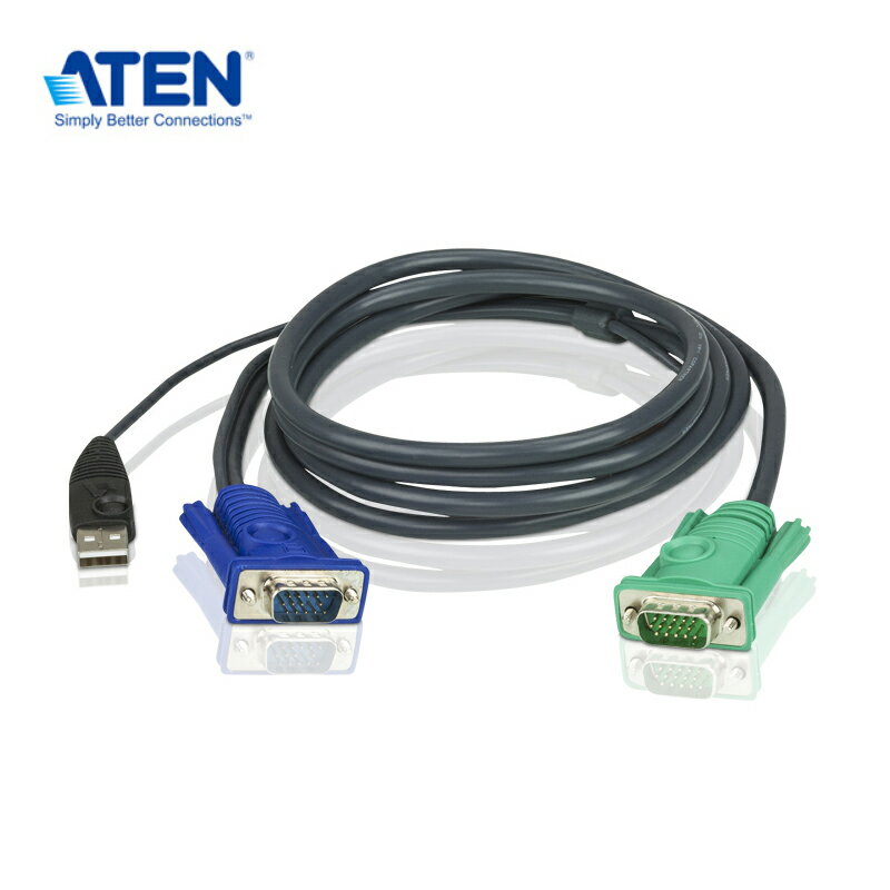 【預購】ATEN 2L-5202U 1.8公尺 USB 介面切換器連接線附三合一SPHD連接頭