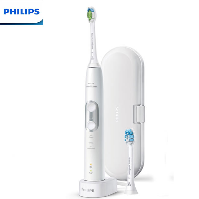 【飛利浦二年潔淨方案贈原廠刷頭共8+2個】PHILIPS 飛利浦音波震動極淨完美電動牙刷 HX6877 4