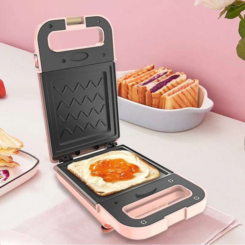 美標110V三明治機早餐機家用單份輕食機多功能華夫餅機壓烤面包機