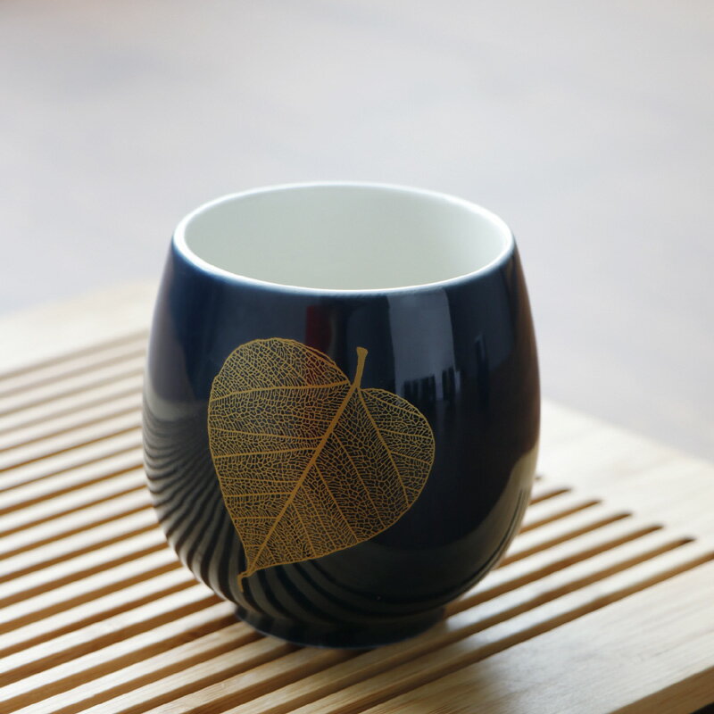 景德鎮陶瓷茶杯單杯品茗杯家用主人杯子大容量中式古典霽蘭大號