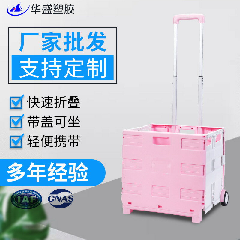 固定側滑條鋁合金拉桿塑膠家用購物車小拉車行動式車載拉桿收納箱ph6071