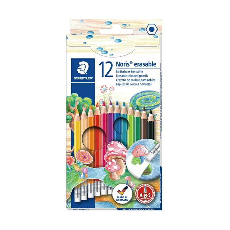 【STAEDTLER 施德樓】快樂學園 可擦拭色鉛筆12色組 MS14450 NC12