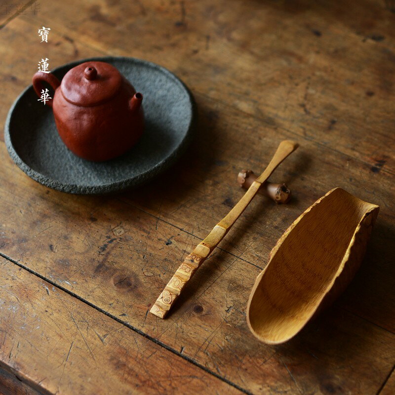 天然老竹根星柄茶撥 手工竹茶匙 茶勺竹茶扒茶具六君子茶道零配件 3