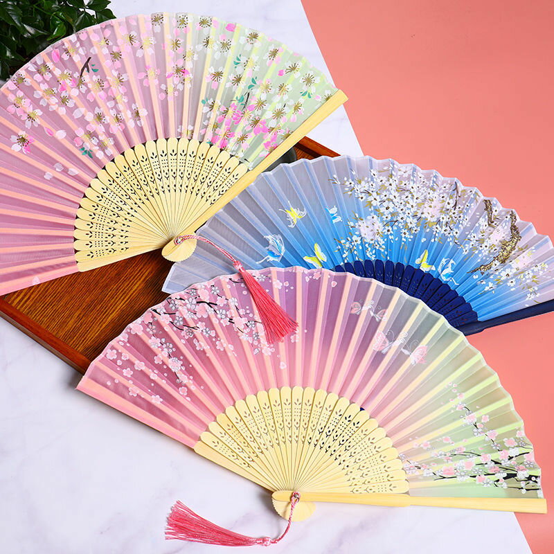 扇子摺扇中國風女式學生古風流蘇夏季隨身攜帶古裝古代漢服小竹扇