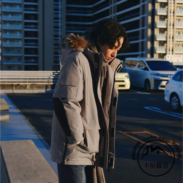 超暖工裝羽絨服男戶外羽絨服休閒保暖潮流外套大碼【木屋雜貨】