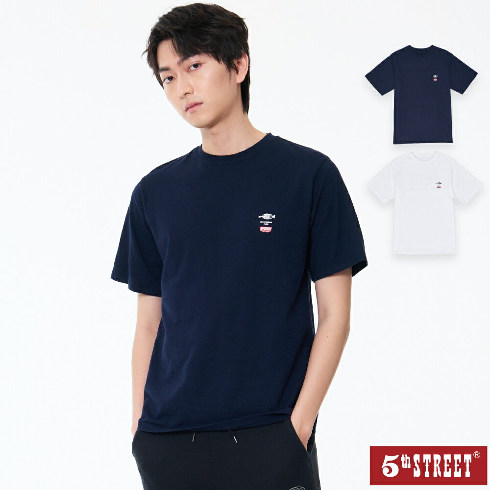 5TH FISHING CLUB 男裝 短T 骷髏 熱感應 印花 短袖T恤 TEE 上衣 丈青 (571036) 【5th STREET】【APP下單天天10%回饋】 最高折426