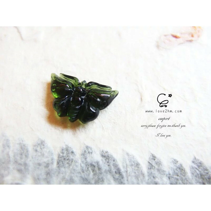 蝴蝶-碧璽雕件 9420/碧璽/水晶飾品/ [晶晶工坊-love2hm]