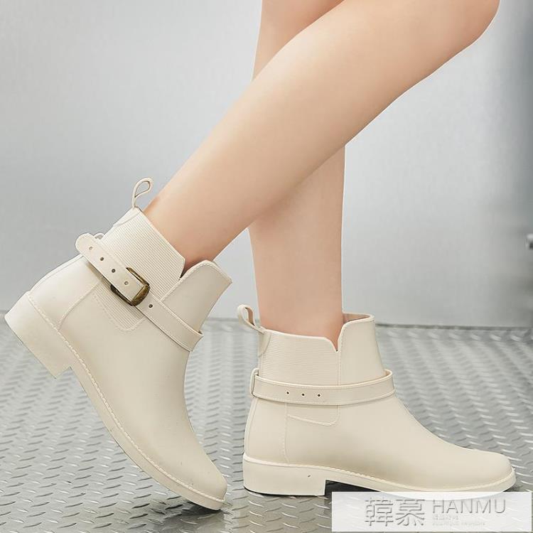 夏季韓國雨鞋女時尚款外穿可愛雨靴短筒防水防滑時尚水鞋中筒水晶 全館免運