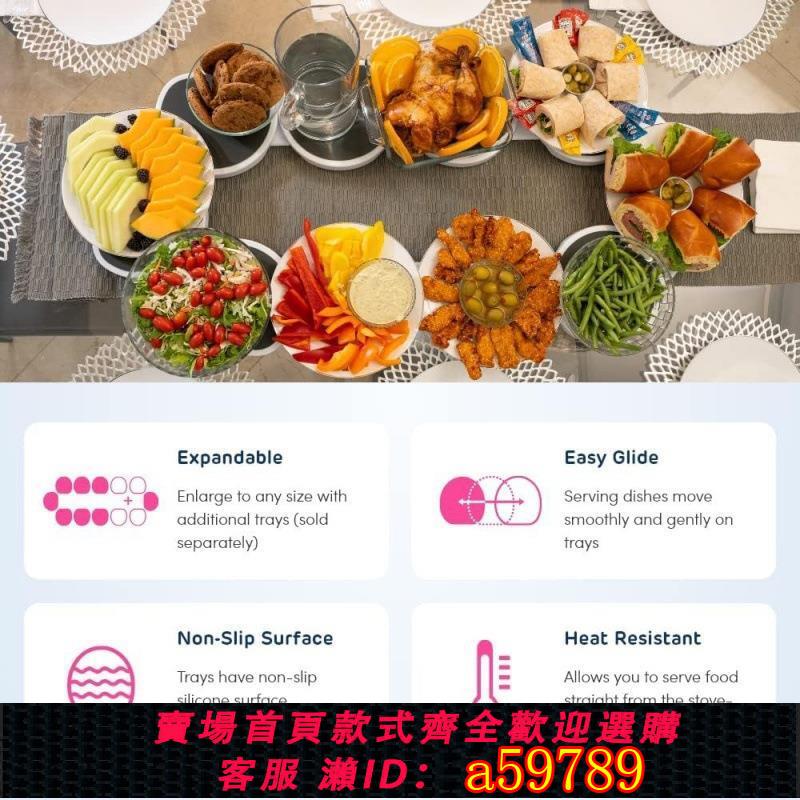【臺灣公司 可打統編】便攜式餐桌旋轉託盤家用餐盤長桌轉盤菜盤適合長條桌專用手動桌子