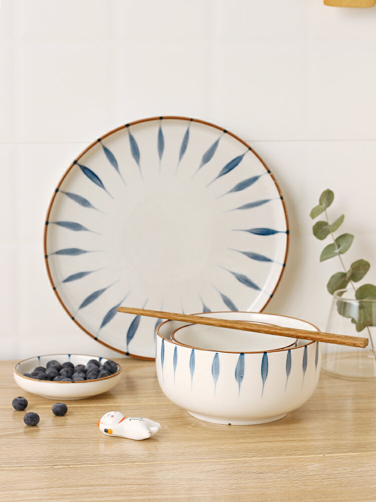 日式網紅碗盤餐具一人食家用碗碟套裝創意情侶碗筷單人一套精致