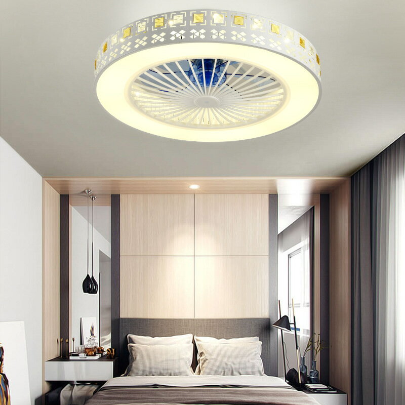 風扇燈隱形臥室led吸頂燈餐廳燈現代簡約家用跨境風扇燈110V220V