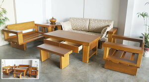 【 尚品傢俱】411-03 艾拉亞南洋檜木全實木木板椅木組椅