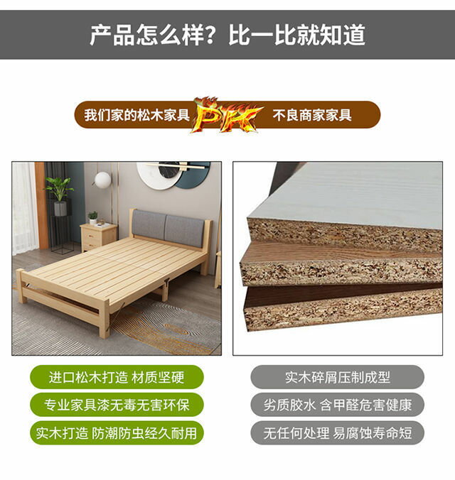 簡易實木折疊床單人床出租屋雙人床經濟型辦公室午休折疊床兒童床
