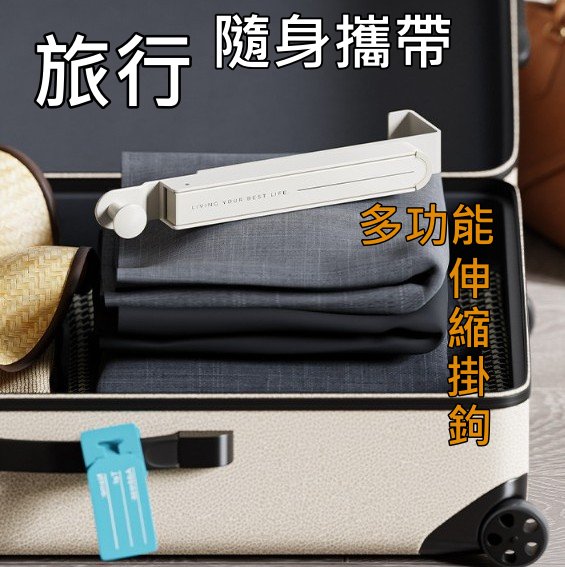 【iWork花屋】門後摺疊掛勾衣架 免打孔掛衣架 掛衣鉤  無痕壁掛門 靜音 太空鋁 門後掛鉤 加倍收納衣服 衣帽鉤 旅行隨身攜帶 2