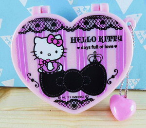 【震撼精品百貨】Hello Kitty 凱蒂貓 KITTY飾品盒附鏡-粉蕾絲 震撼日式精品百貨