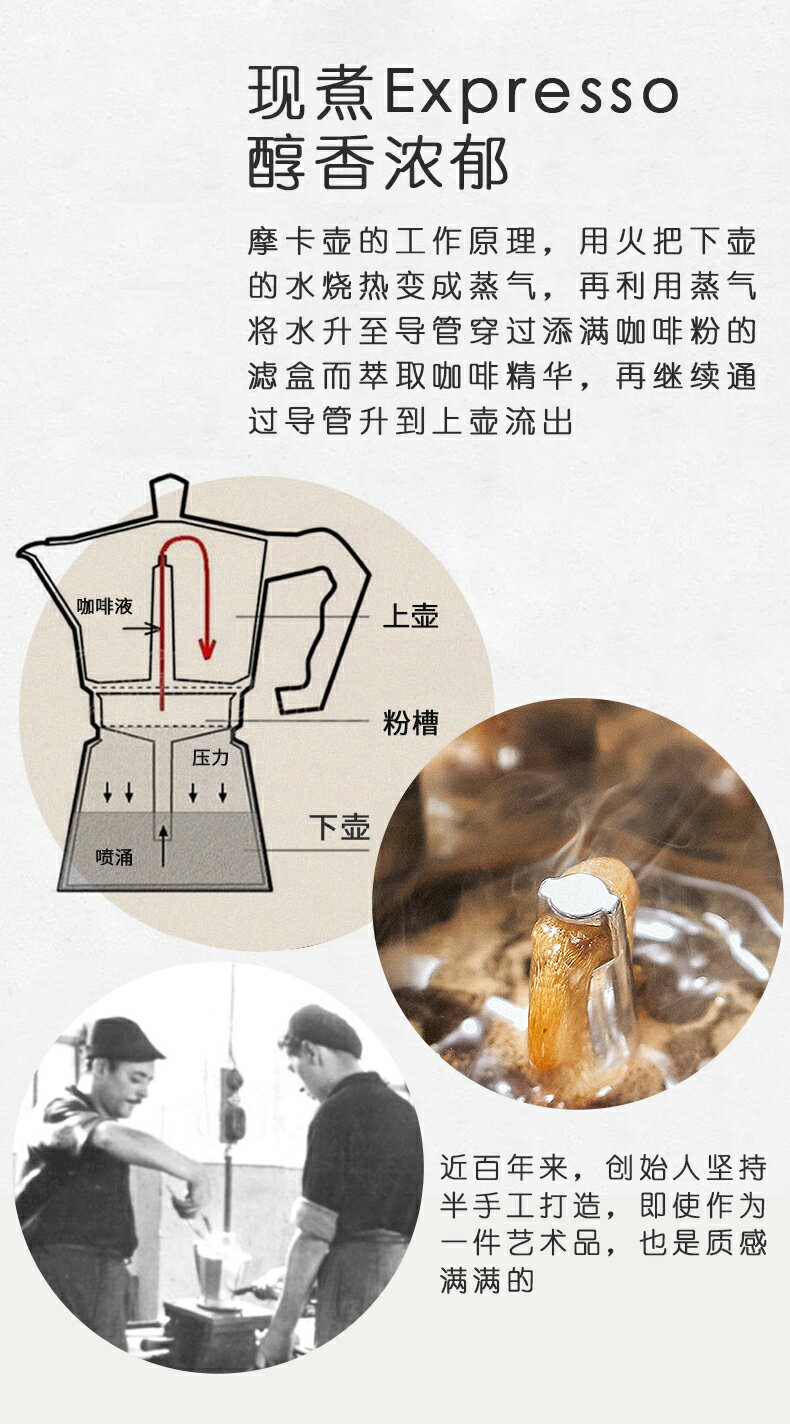 Bincoo摩卡壺咖啡壺手沖咖啡器具組合套裝家用單閥門十角壺煮咖啡 9