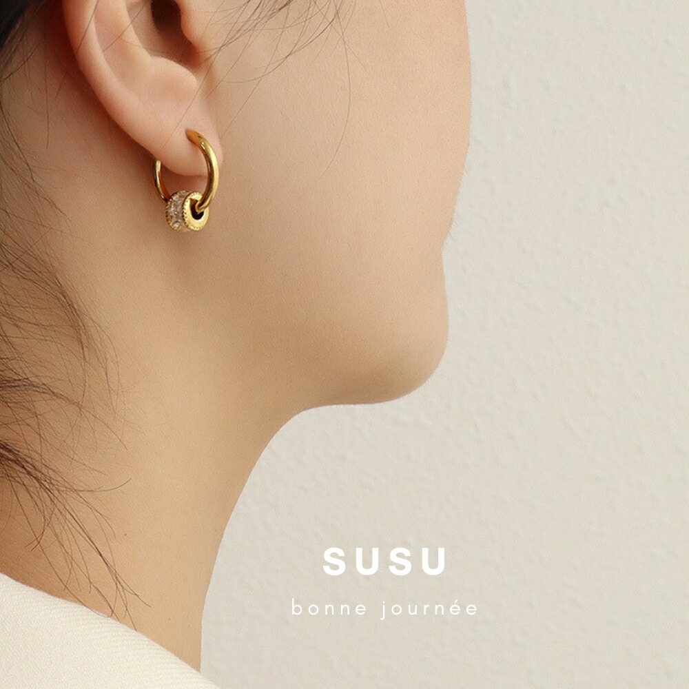 SU SU︱鑲鑽鈦鋼耳環❤️日韓 明星 熱銷 925純銀 防過敏 珍珠 飾品 耳環 項鍊 手鍊 穿搭 百搭 時尚 3