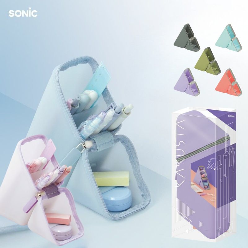 【日本SONiC】可站立 矽膠鉛筆盒 筆袋 七種顏色 FD-8244 FD-2286