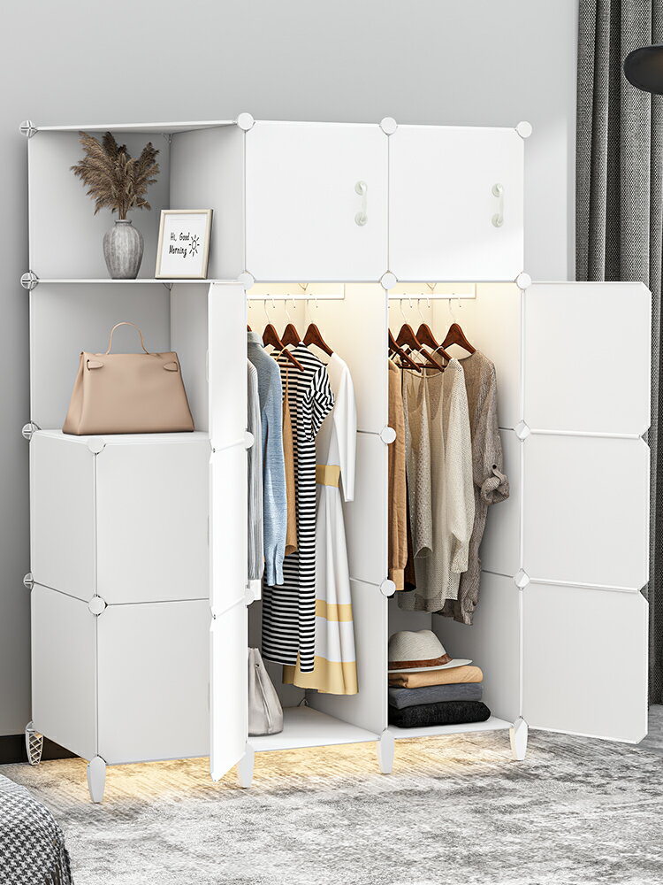 簡易衣櫃 衣櫃家用臥室經濟型簡易布衣櫥結實耐用出租房用宿舍組裝收納櫃子-快速出貨