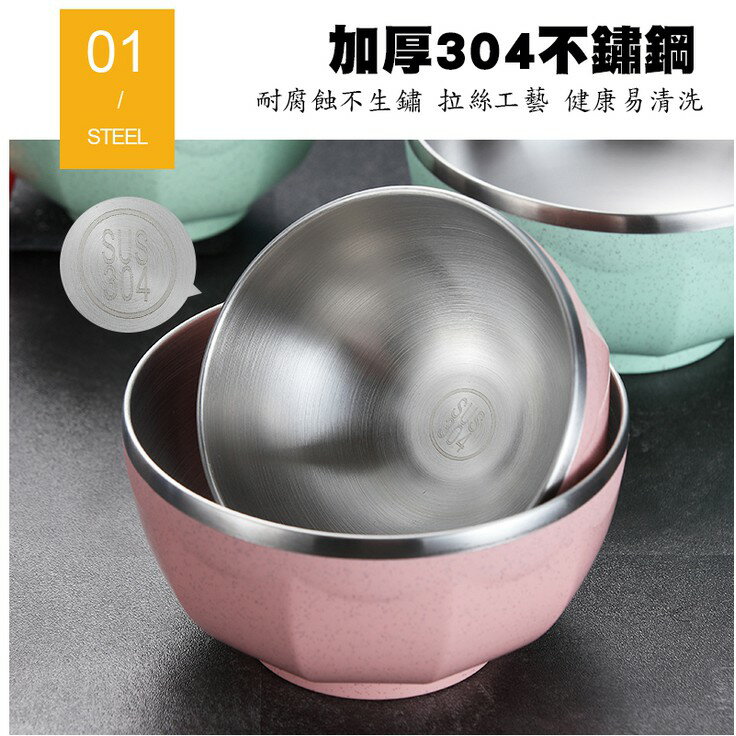 [現貨]304不鏽鋼 隔熱碗 不銹鋼碗 泡麵碗帶蓋 帶手柄不銹鋼餐具 雙層杯湯碗 304不鏽鋼雙層隔熱輕巧碗 2