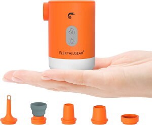 【日本代購】FLEXTAILGEAR 便攜式 USB 充電式 照明 MP2 PRO 電動打氣筒 橘色