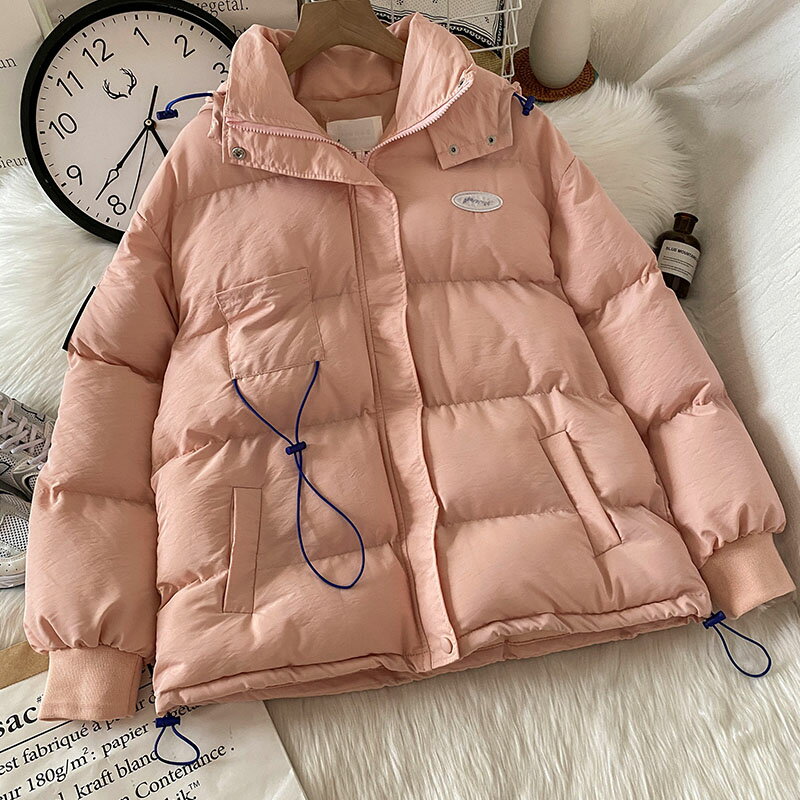粉色加厚羽絨棉服女新款冬季爆款外套小個子寬松小棉襖棉衣