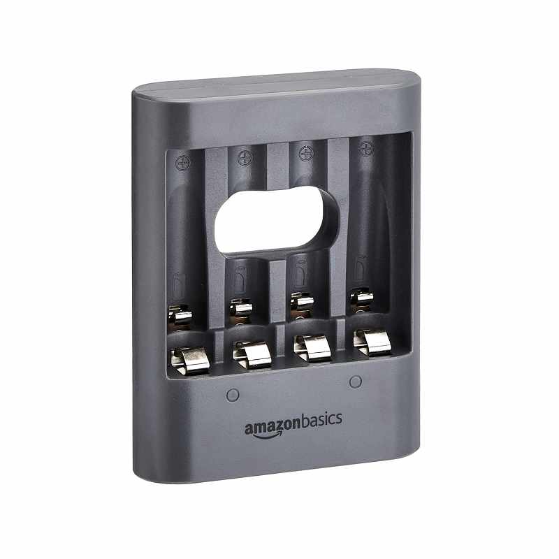 Amazon Basics 電池充電器 U411 適用AA / AAA鎳氫電池 白/灰 [2美國直購]