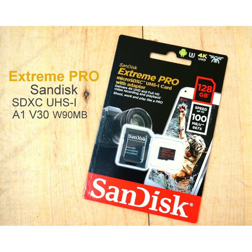 SanDisk Extreme PRO micro 128G【讀95MB 寫90MB】記憶卡 公司貨【中壢NOVA-水世界】【APP下單4%點數回饋】
