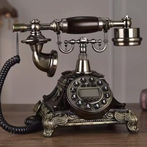轉盤仿古歐式 老式電話機複古 家用時尚創意 有線電話機座機