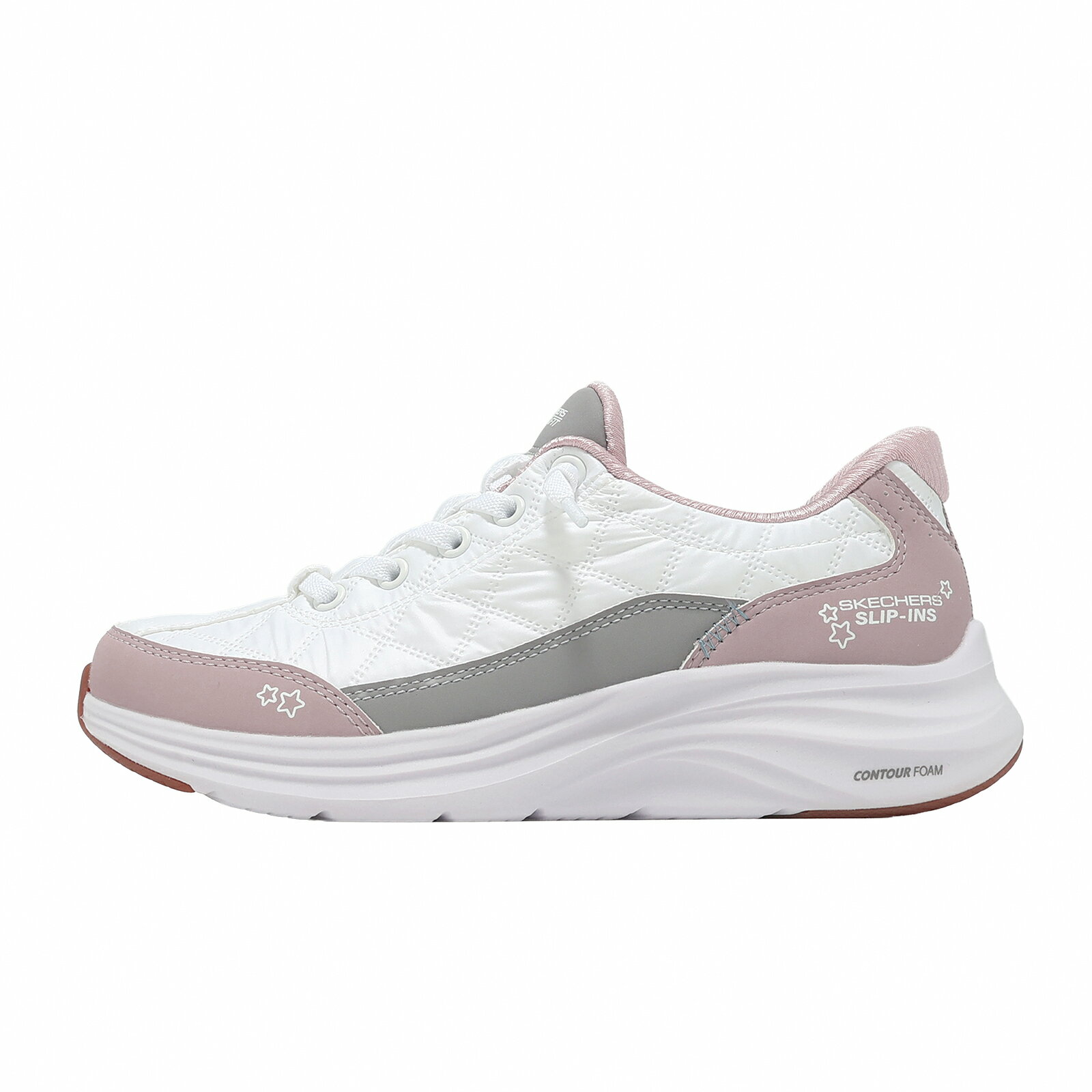 Skechers 休閒鞋 Contour Foam Slip-Ins 中大童鞋 小朋友 白 緩衝 303949LWLV