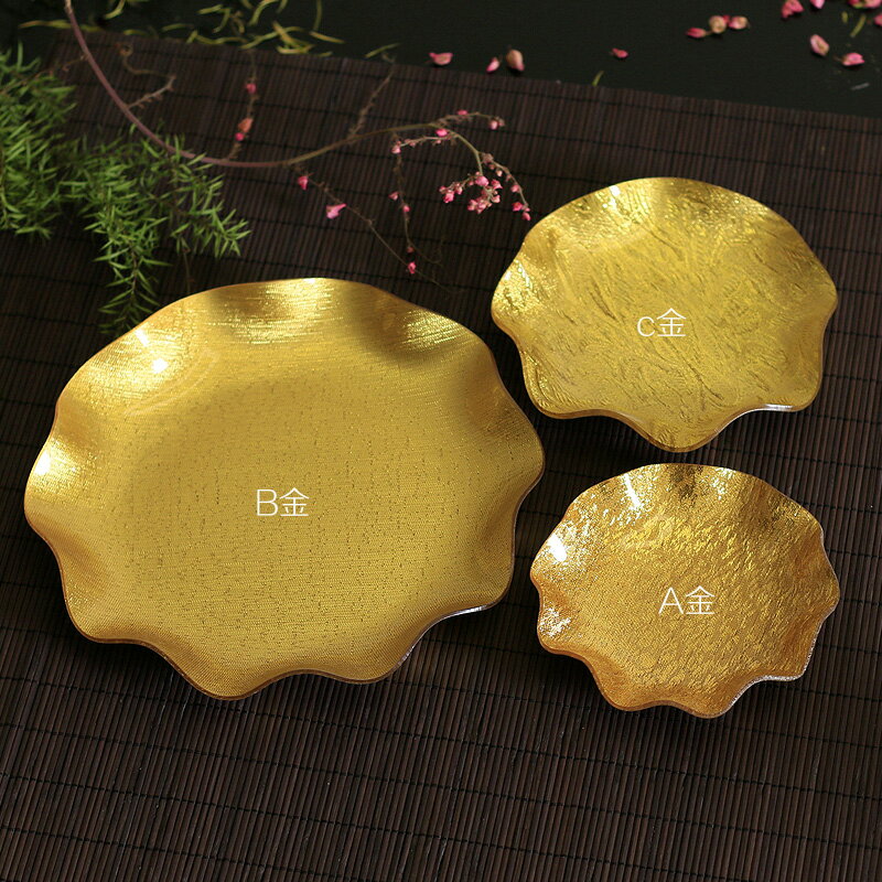 金色小吃碟 水果乾果糖果瓜子盤子亞克力金絲密胺塑膠果盤酒吧KTV