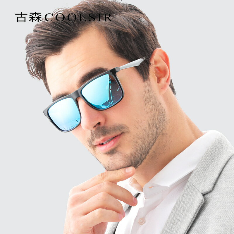 新款眼鏡男士墨鏡方框太陽鏡墨鏡時尚太陽鏡偏光太陽鏡6127