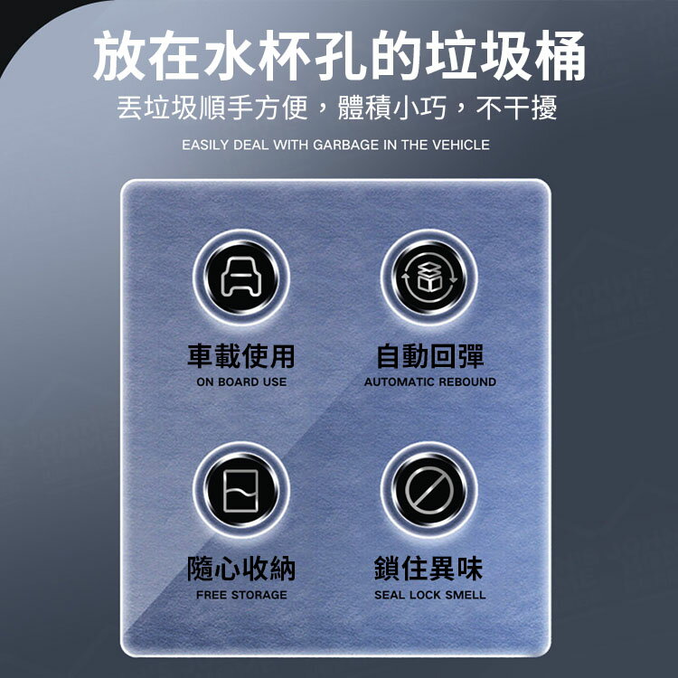 杯架孔專用汽車垃圾桶 車用迷你垃圾桶 車載杯座垃圾桶 汽車杯架垃圾桶 收納盒【ZH0304】《約翰家庭百貨 3