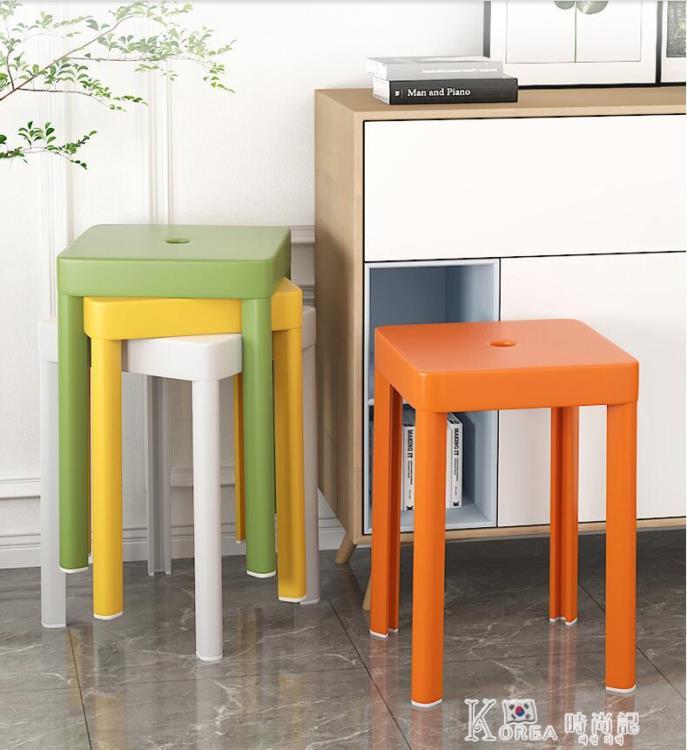 塑料椅子可疊放家用餐凳餐桌簡約現代北歐輕奢網紅靠背餐椅小凳子