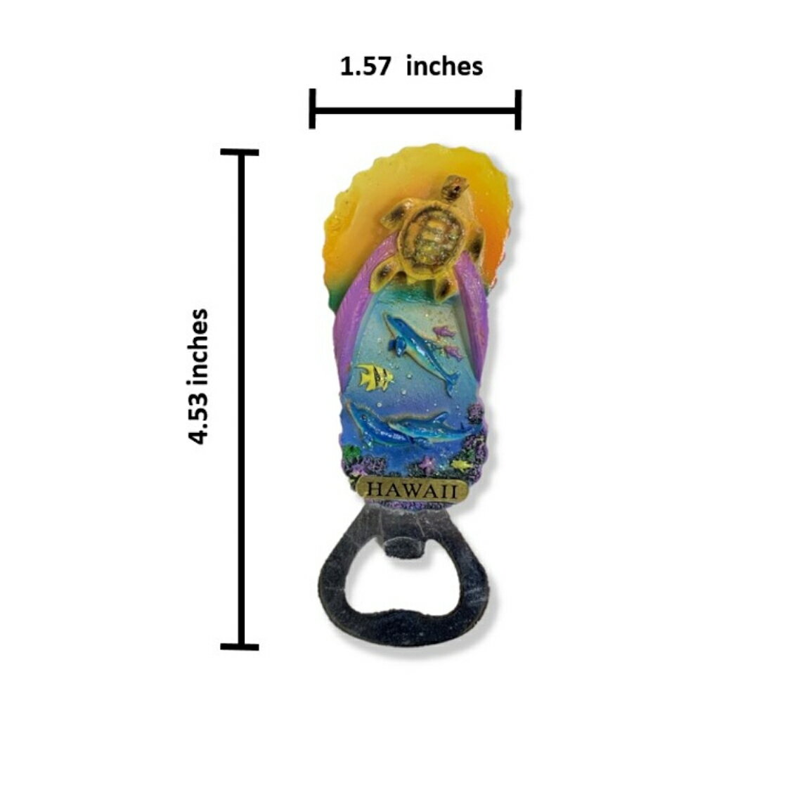 夏威夷度開瓶器療癒磁鐵+美國夏威夷背膠補丁【2件組】外國地標磁鐵紀念