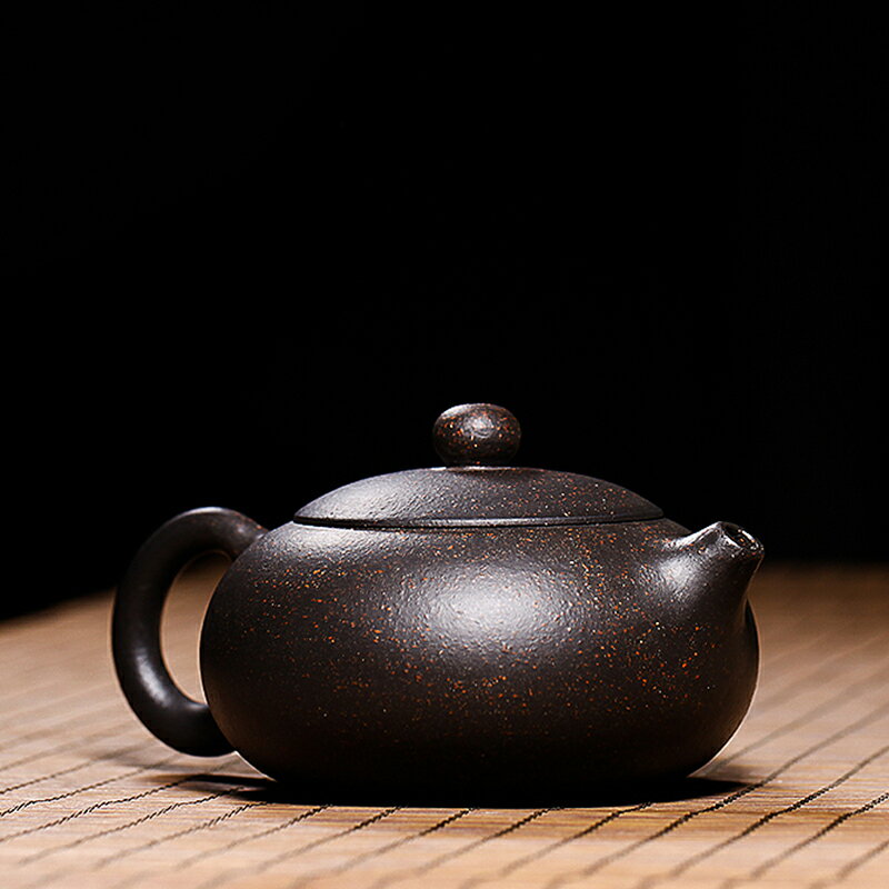 古往今來宜興紫砂壺名家純全手工泡茶壺功夫茶具套裝黑金砂扁西施 2