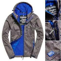 跩狗嚴選 正品 極度乾燥 Superdry Wind Trekker 砂礫灰/藍 外套 防風 連帽 刷毛 太空棉 風衣