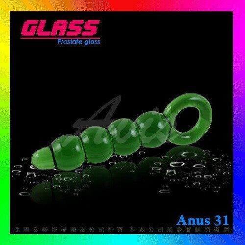 情趣用品 後庭 同志 肛塞 送潤滑液 後庭按摩棒 GLASS 綠野仙蹤玻璃水晶後庭冰火棒(Anus 31)