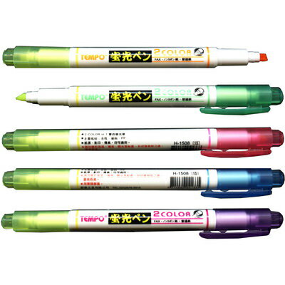 【文具通】TEMPO 節奏 H-1508 雙色螢光筆 柑 黃 A1040455