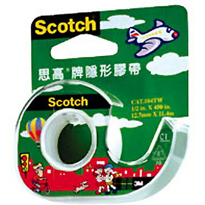 【文具通】3M Scotch 隱形 膠帶 104 附切台 約12.7mm x 11.4m E1040007