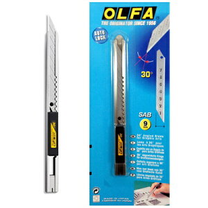 【文具通】OLFA 不銹鋼刀柄細工刀SAC-1型(新型刀片自動卡鎖功能) 使用一般之小型美工刀片SAB-10B(專業級) 、DKB-5 (經濟型) E2020051 E2020051