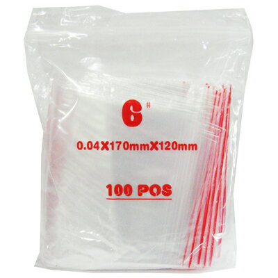【文具通】PE 夾鏈袋 由任袋 夾鍊袋 密封式 紅線 6號 約12x17cm 100ps E7070054