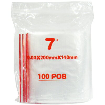 【文具通】PE 夾鏈袋 由任袋 夾鍊袋 密封式 紅線 7號 約14x20cm 100ps E7070055