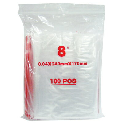 【文具通】PE 夾鏈袋 由任袋 夾鍊袋 密封式 紅線 8號 約17x24cm 100ps E7070056