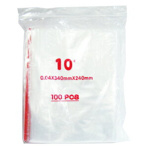 【文具通】PE 夾鏈袋 由任袋 夾鍊袋 密封式 紅線 10號 約24x34cm 100ps E7070058