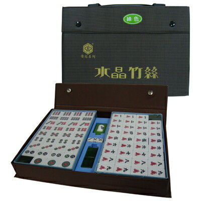 【文具通】榮冠水晶竹紋麻將32mm綠 L4010120