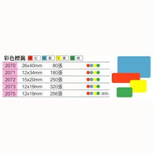 【文具通】華麗牌彩色標籤WL-2070綠色40x26mm M7010148